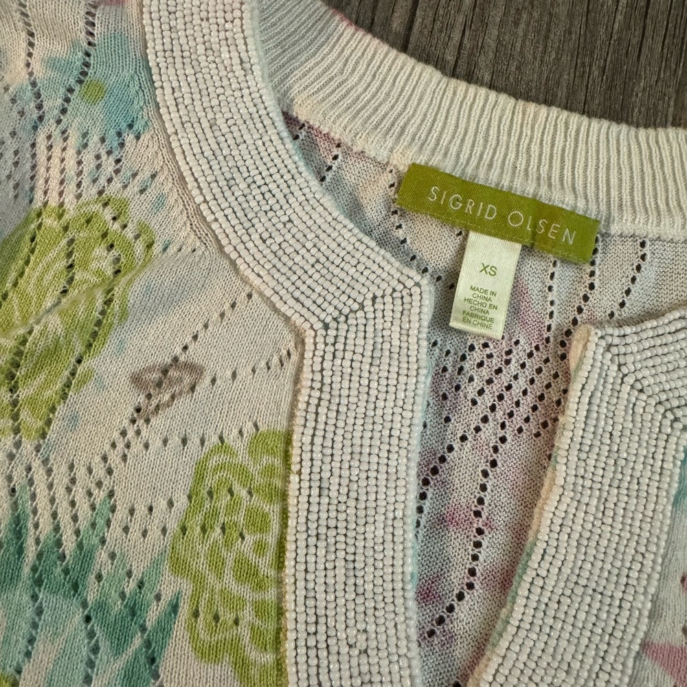 Sigrid Olsen Cream Knit Top - Picture 13 of 13